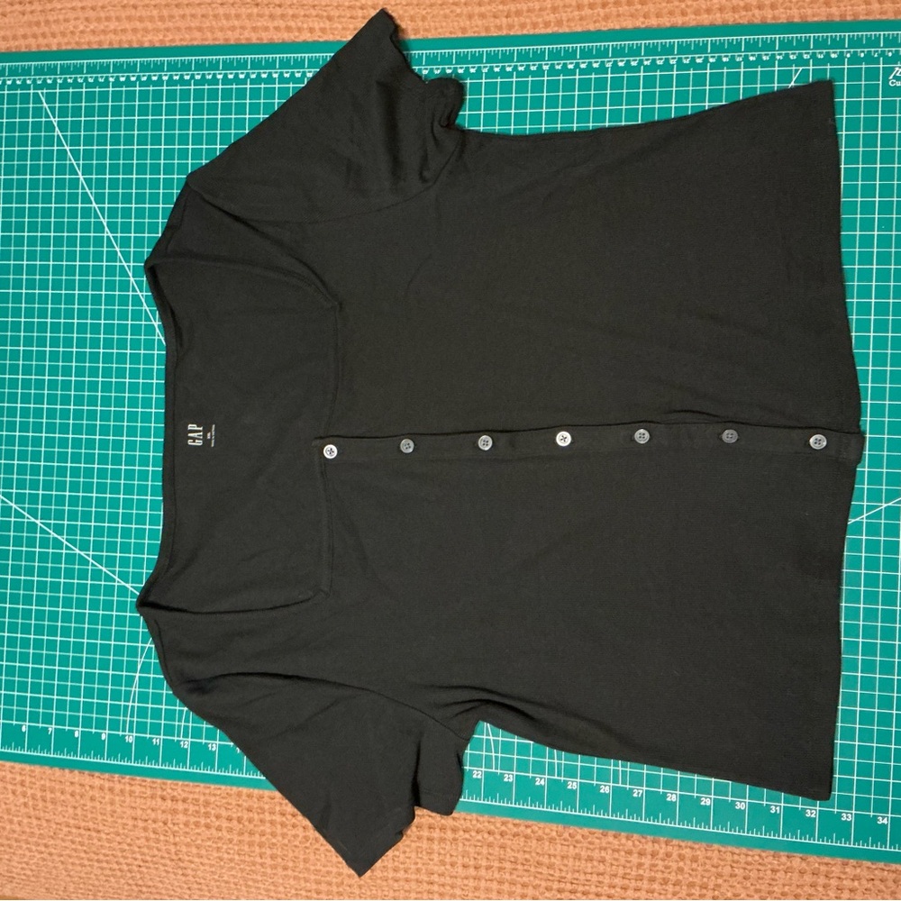 Gap Black SQUARE neck Button-Up t-Shirt